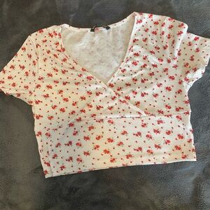 SHEIN Red Floral Print Top